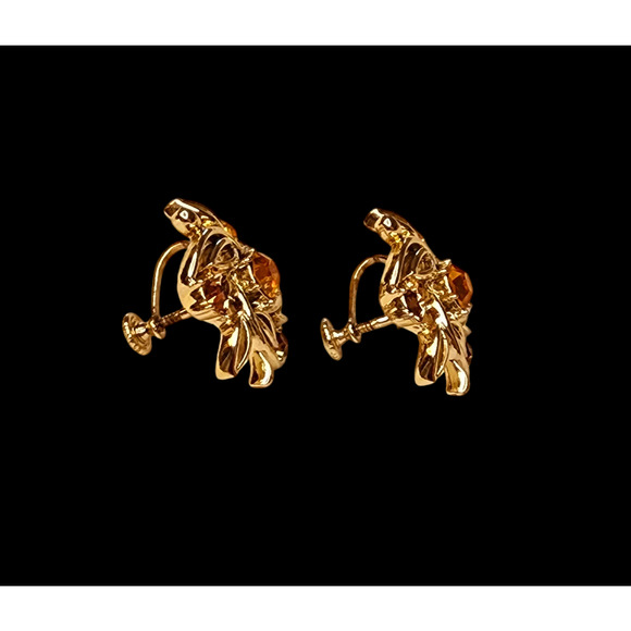 Coro Vintage rhinstones and gold-tone screw back earrings - Picture 5 of 6